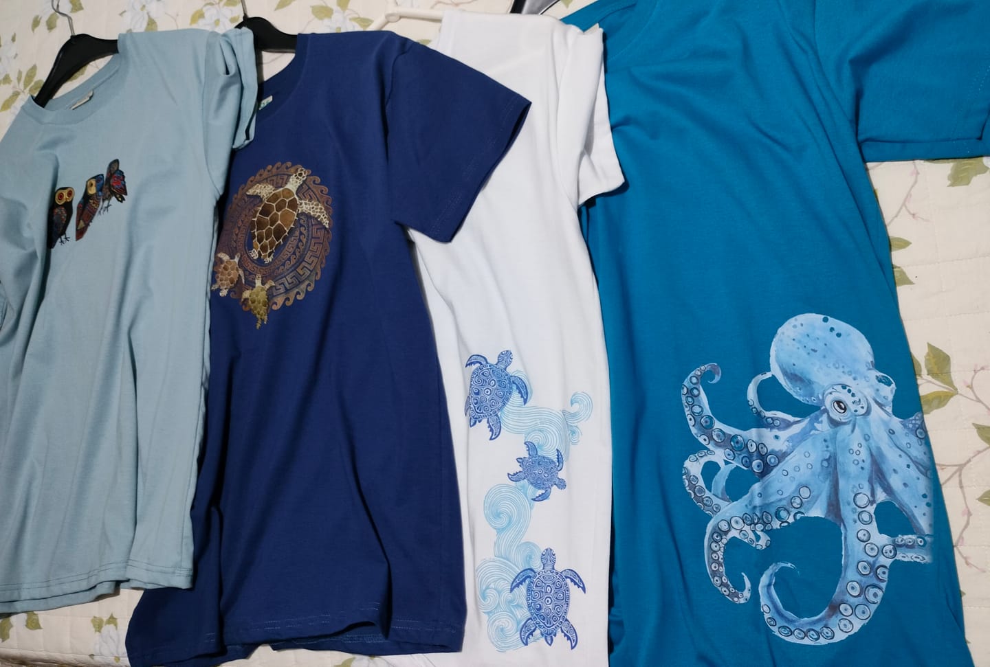 Customer photo review of Octopus Sketch Watercolor - T-Shirts