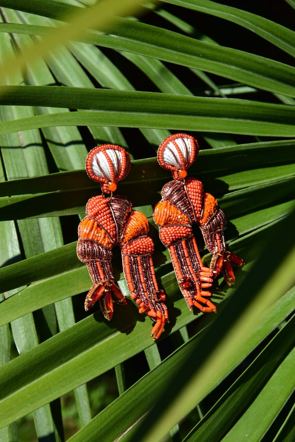 Customer photo review of Sommerliche Soutache-Ohrringe als orangefarbene Garnele