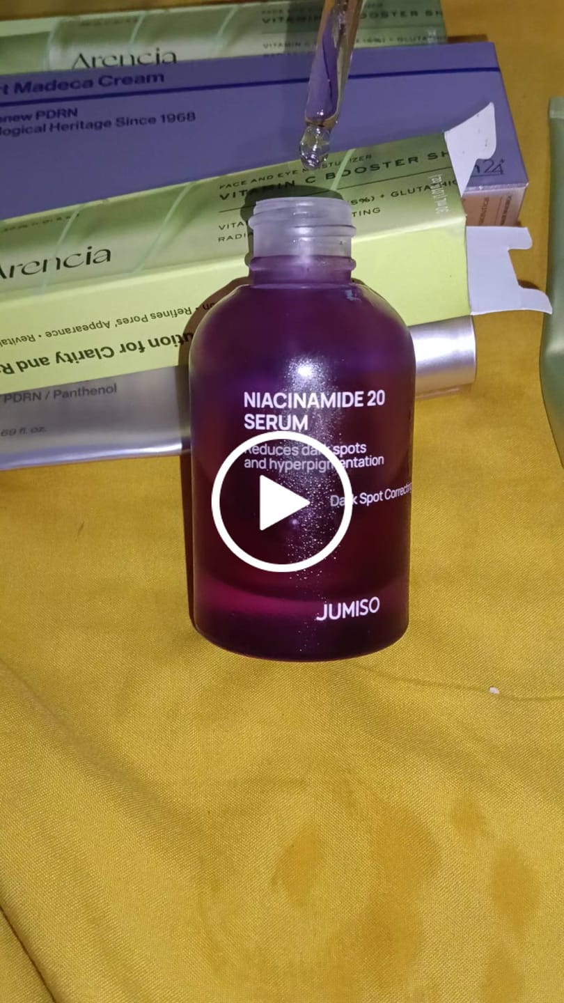 Customer video review of JUMISO - Niacinamide 20 Serum 40 ML | Serum Antimanchas e Hiperpigmentacion