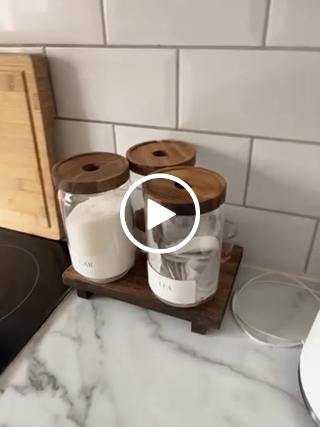 Customer video review of Set of 3 Acacia Glass Jars Tea, Coffee and Sugar 750 ML [LABEL SLIM]
