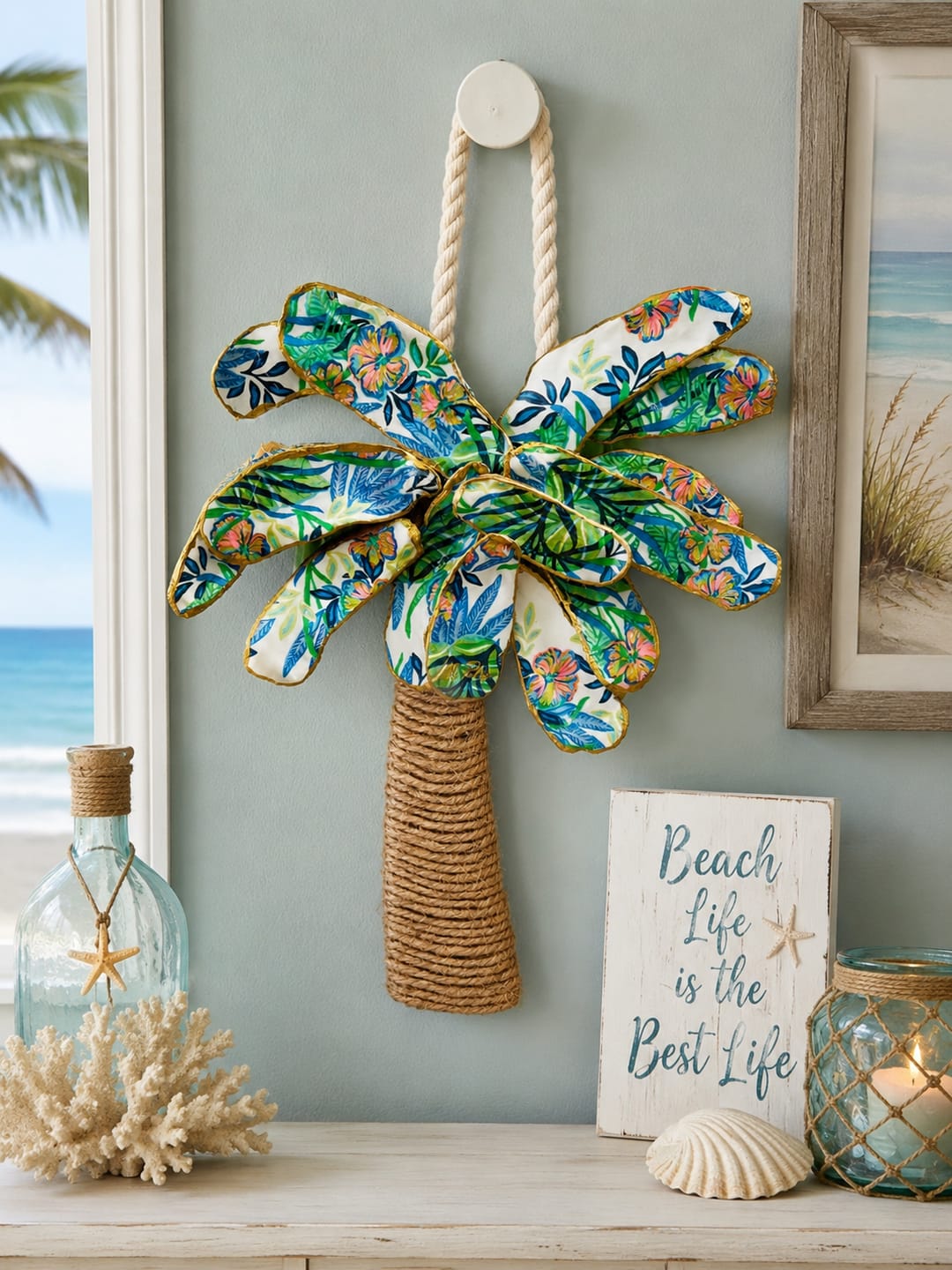 Customer photo review of Unfinished Wood Simple Palm Tree Silhouette | DIY Tropical Beach Craft Cutout | up to 46" DIY