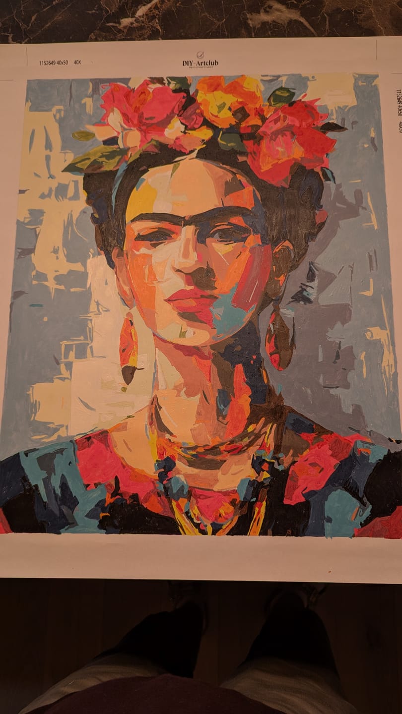 Customer photo review of Expressive Frida | Paint by Number