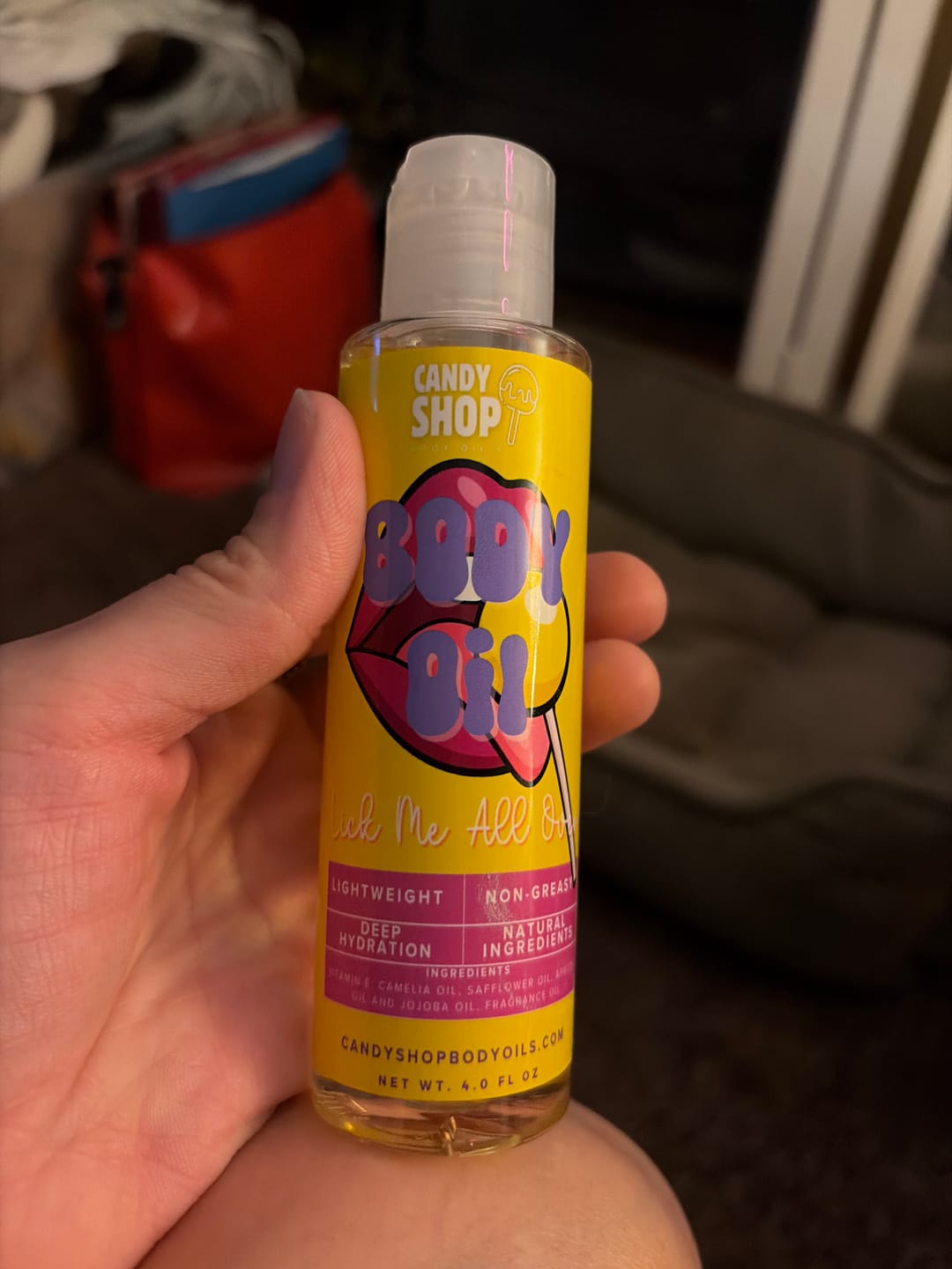 Customer photo review of Lick Me All Over Body Oil