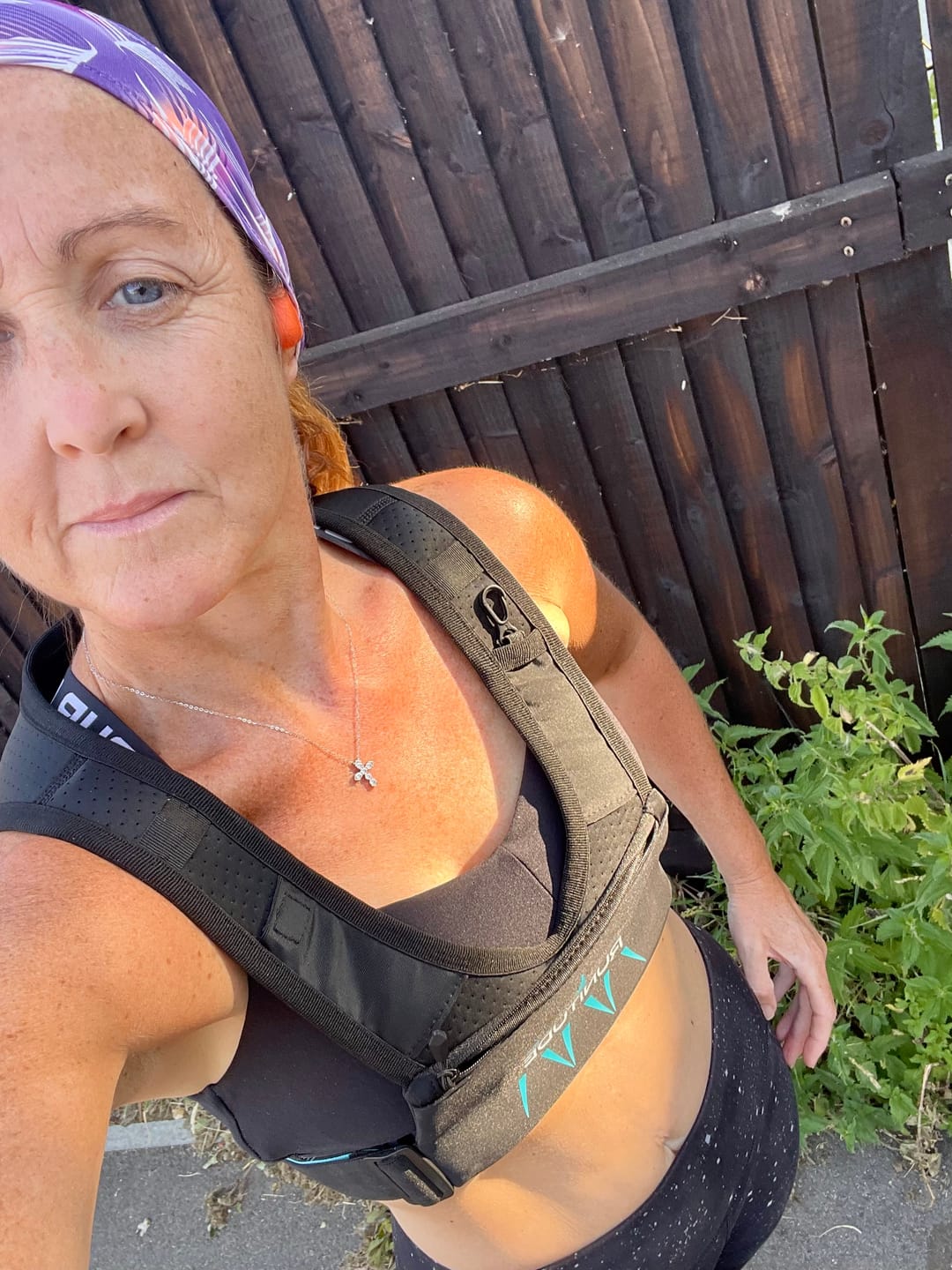 Customer photo review of Runitude Vest Phone Holder For Running - Black