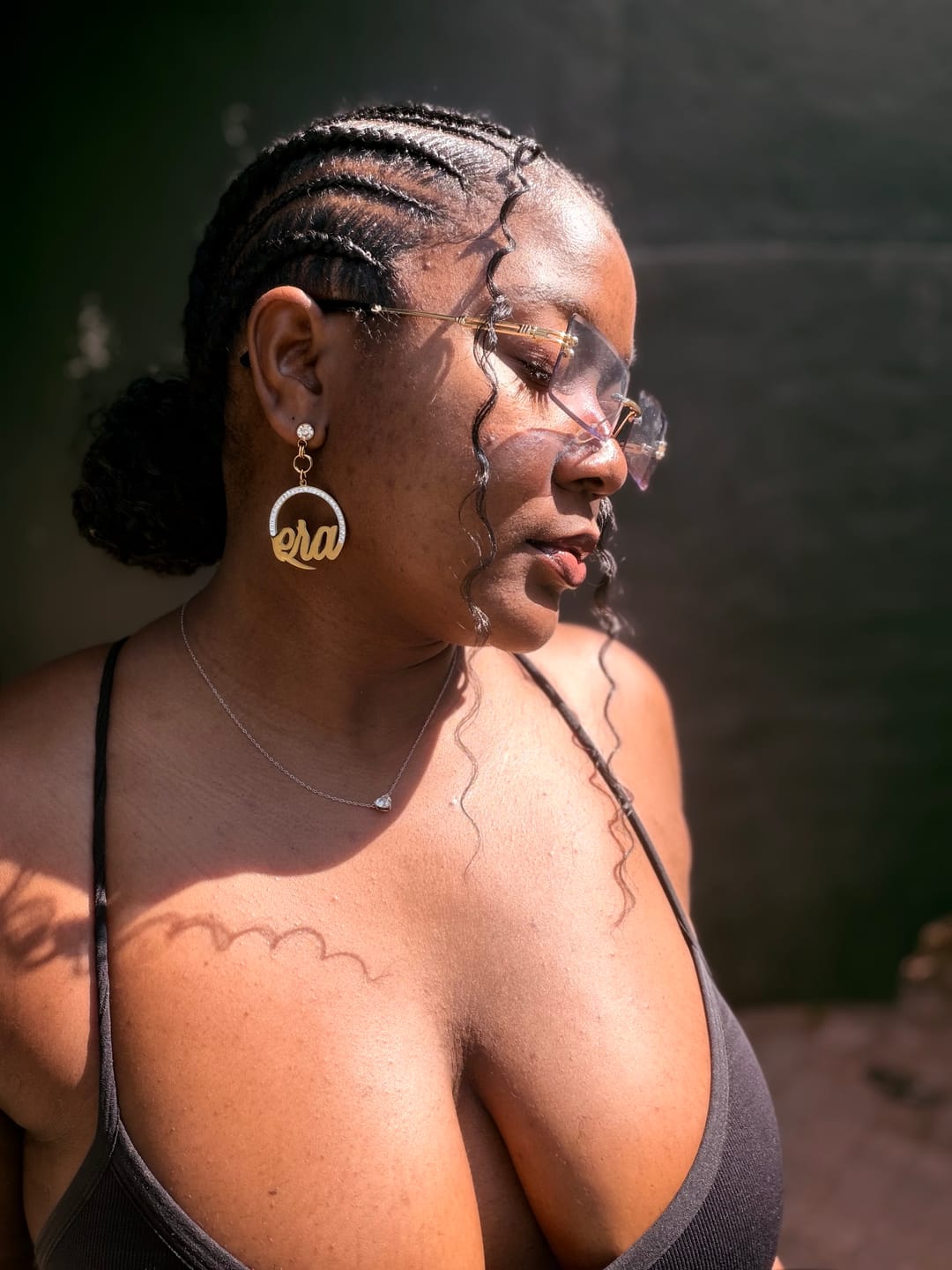 Customer photo review of Gold Muse Drop Hoops