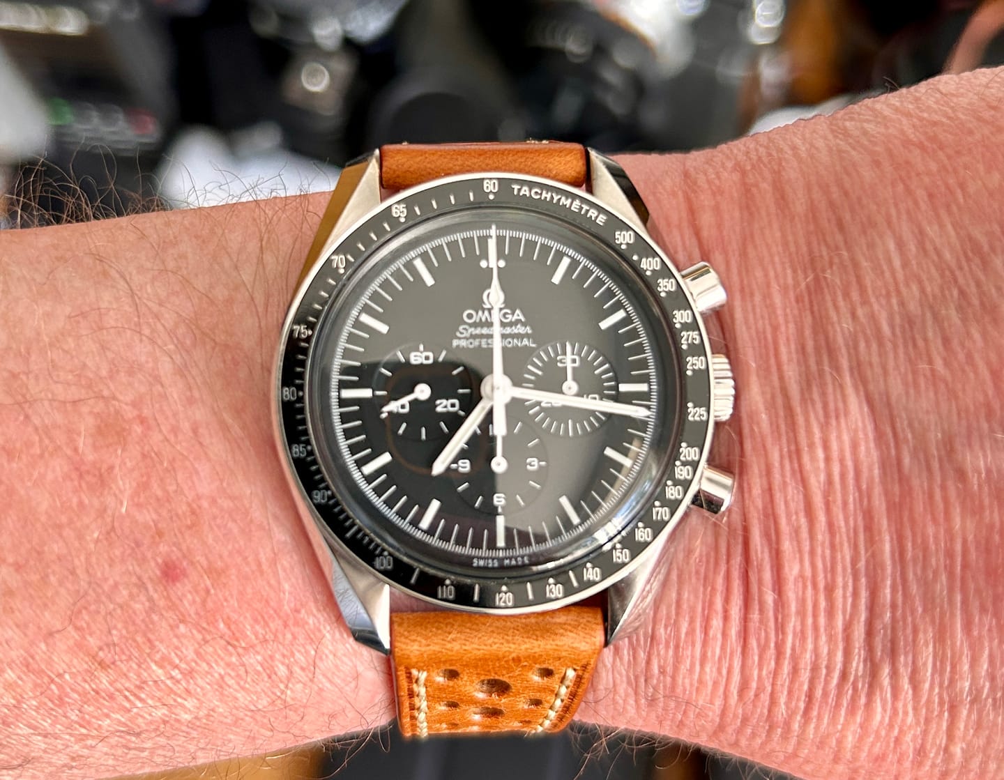 Customer photo review of Enzo Genuine Italian Perforated Rally Racing Watch Strap