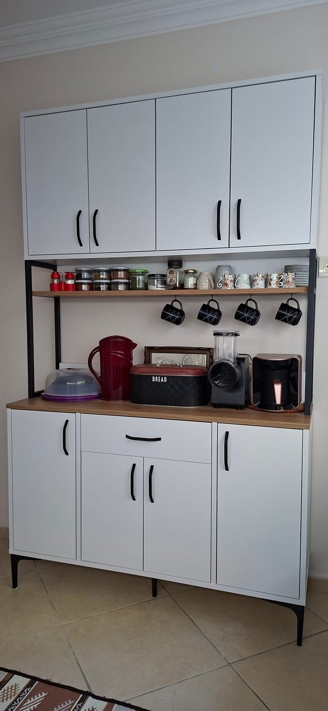 Customer photo review of Rani JE127 Çok Amaçlı Dolap 8 Kapaklı 1 Çekmeceli Kiler Mutfak Dolabı Beyaz - Sepet Ceviz