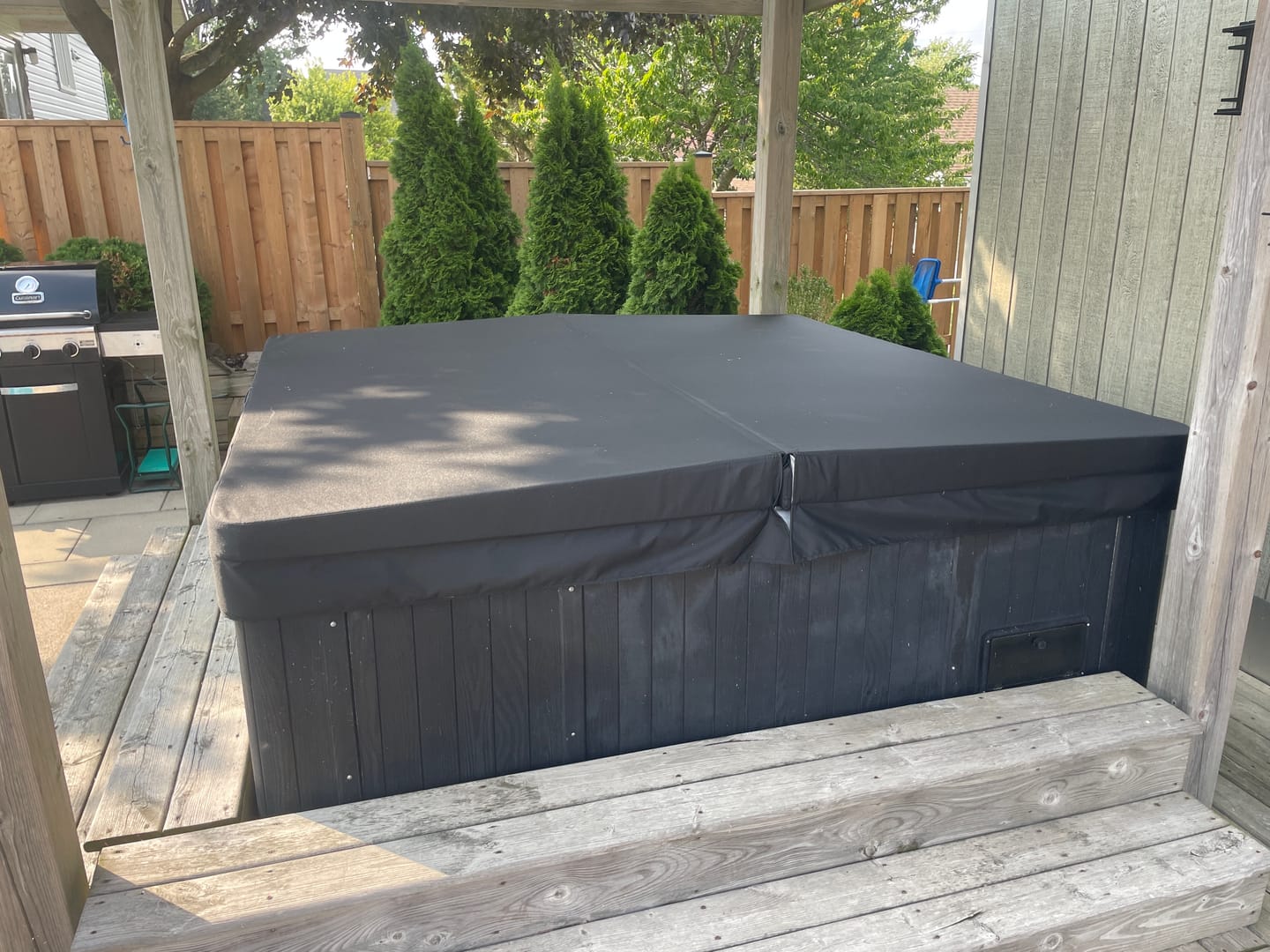 Customer photo review of Custom Hot Tub Cover - Perfect Fit for Your Spa