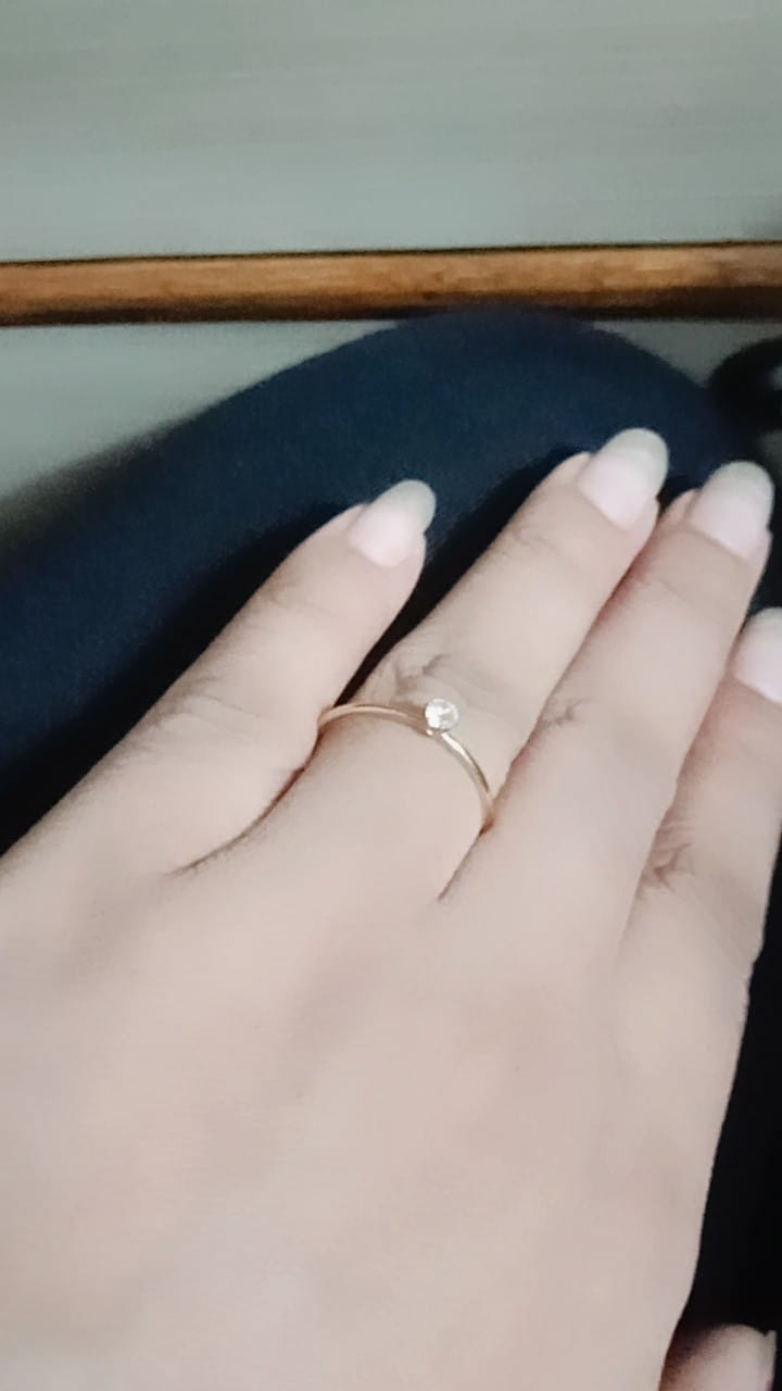 Customer photo review of Dainty Solitaire Ring