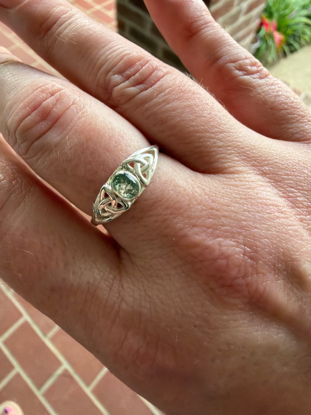 Customer photo review of Celtic Ring with Cremation Ashes