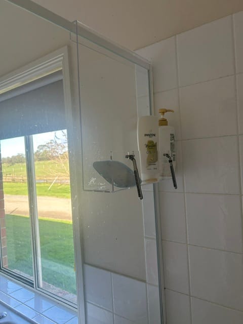 Customer photo review of Clear Acrylic Shower Shelf