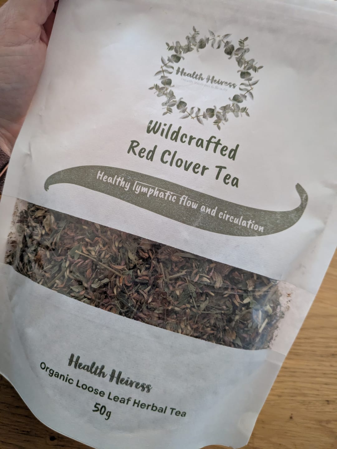 Customer photo review of Wildcrafted Red Clover Tea