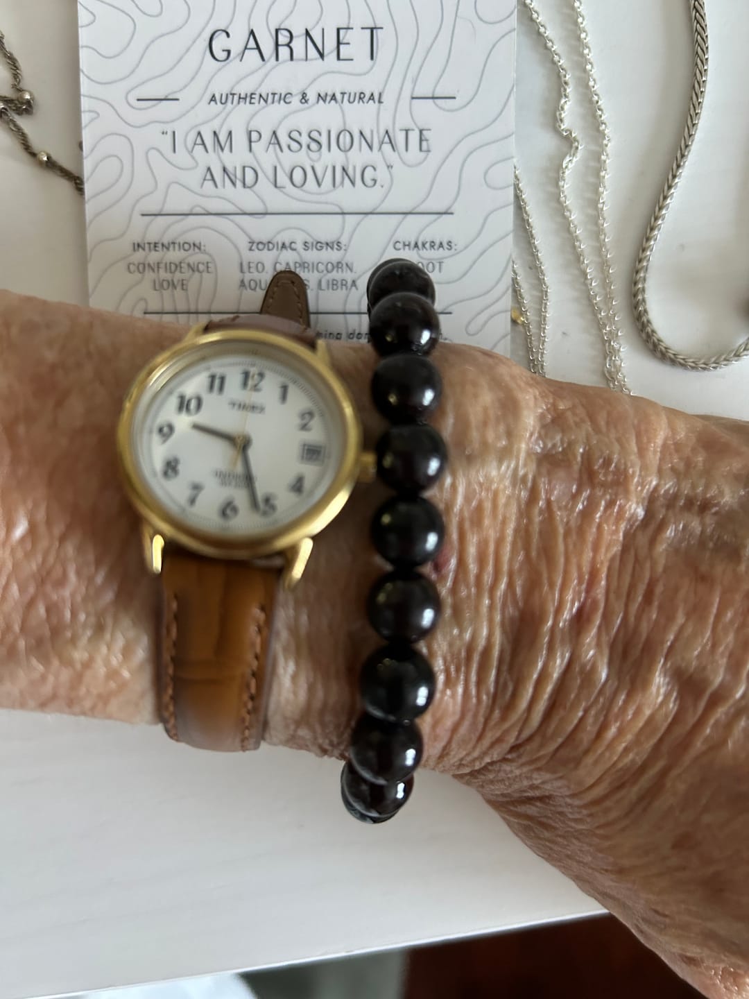 Customer photo review of Garnet Bracelet