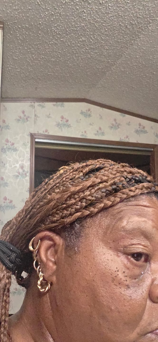 Customer photo review of Thick Hoop Earrings