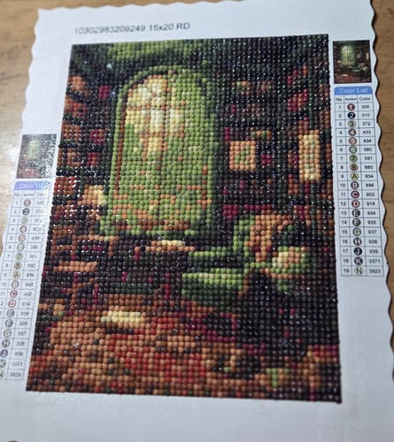 Customer photo review of Sunlit Garden Reading Library (Diamond Painting)