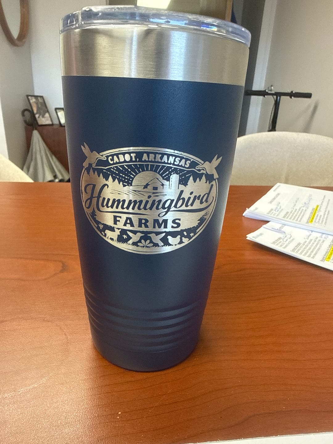 Customer photo review of 2 for $20 - Custom 20 oz Tumbler with your Business Logo Engraved - Great Sample Before Bulk Volume Order | Every 1 cart qty = 2 tumblers
