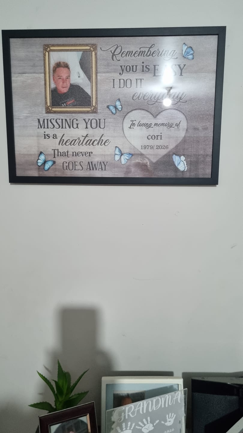 Customer photo review of Heartfelt Personalized Memorial For Loved One Poster for Loss - 'Heaven in Our Home'