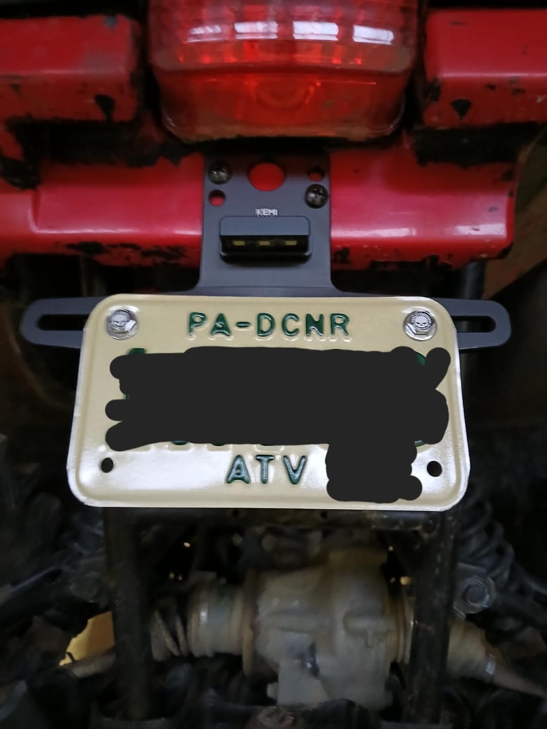 Customer photo review of Universal 12V Lighted License Plate Holder for Can Am X3 / Polaris RZR