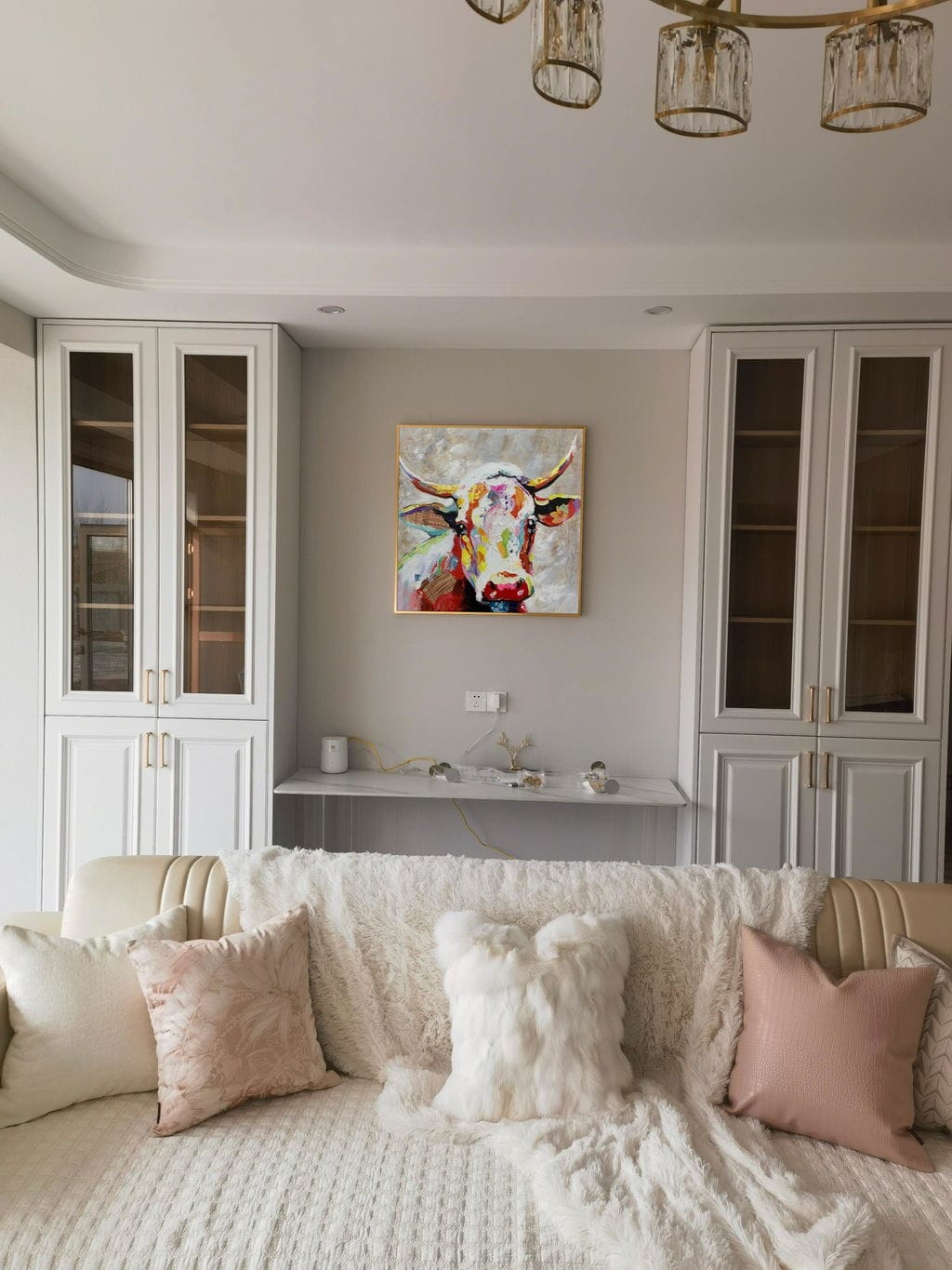 Customer photo review of Abstract Animal Art Cow Texture Wall Art