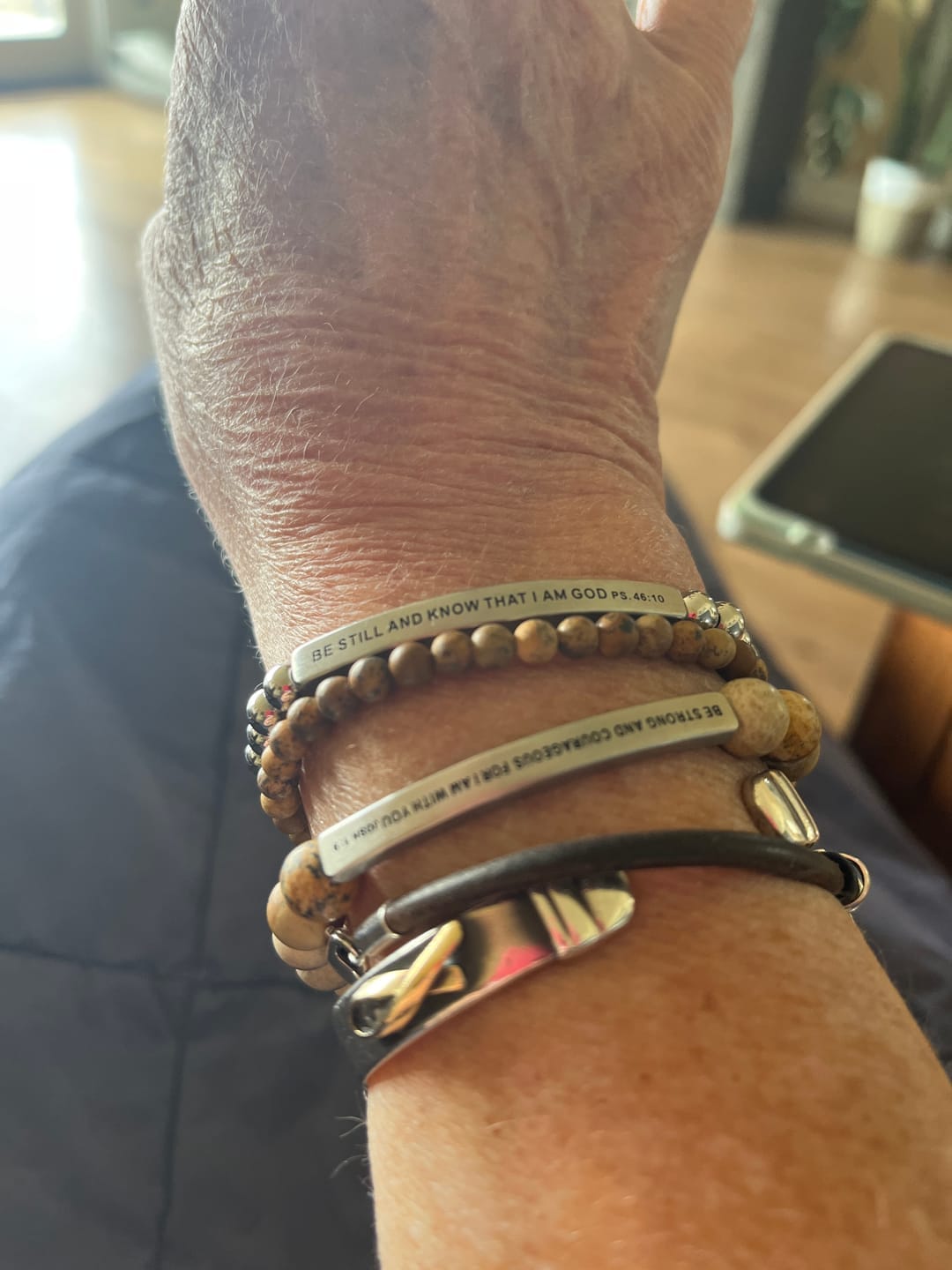 Customer photo review of FuAttract Be Still And Know That I Am God Psalm 46:10 Tube Bead Bracelet