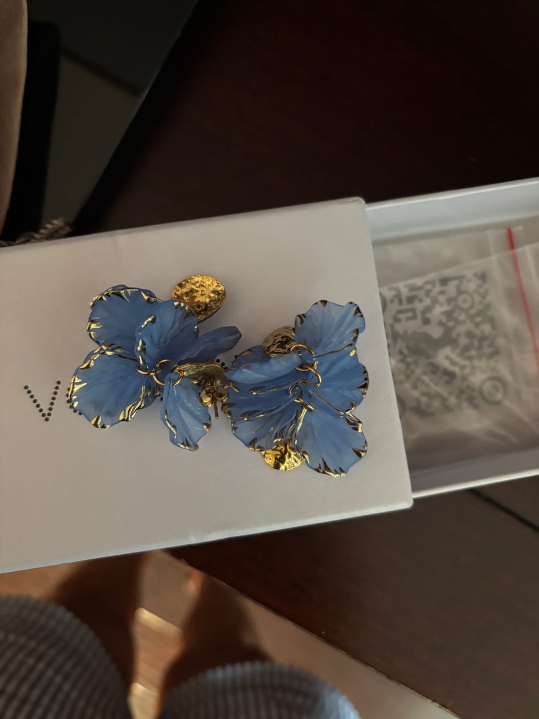 Customer photo review of Moon Petal Earrings