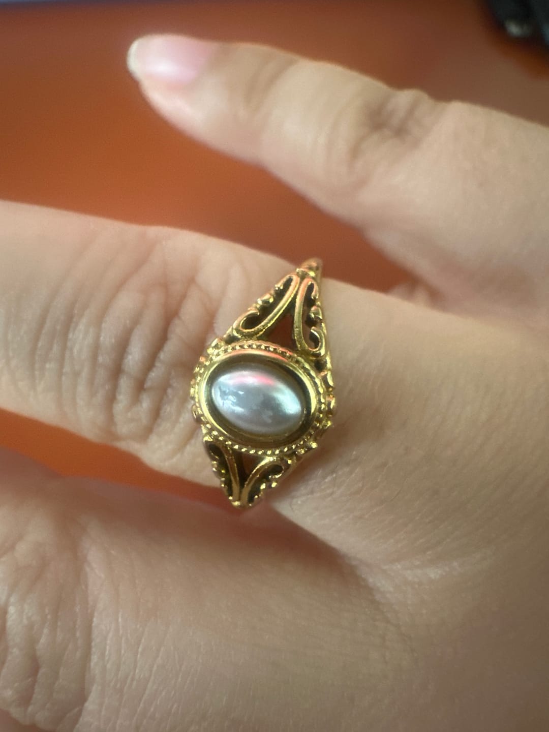 Customer photo review of Vintage Royal Pearl Ring