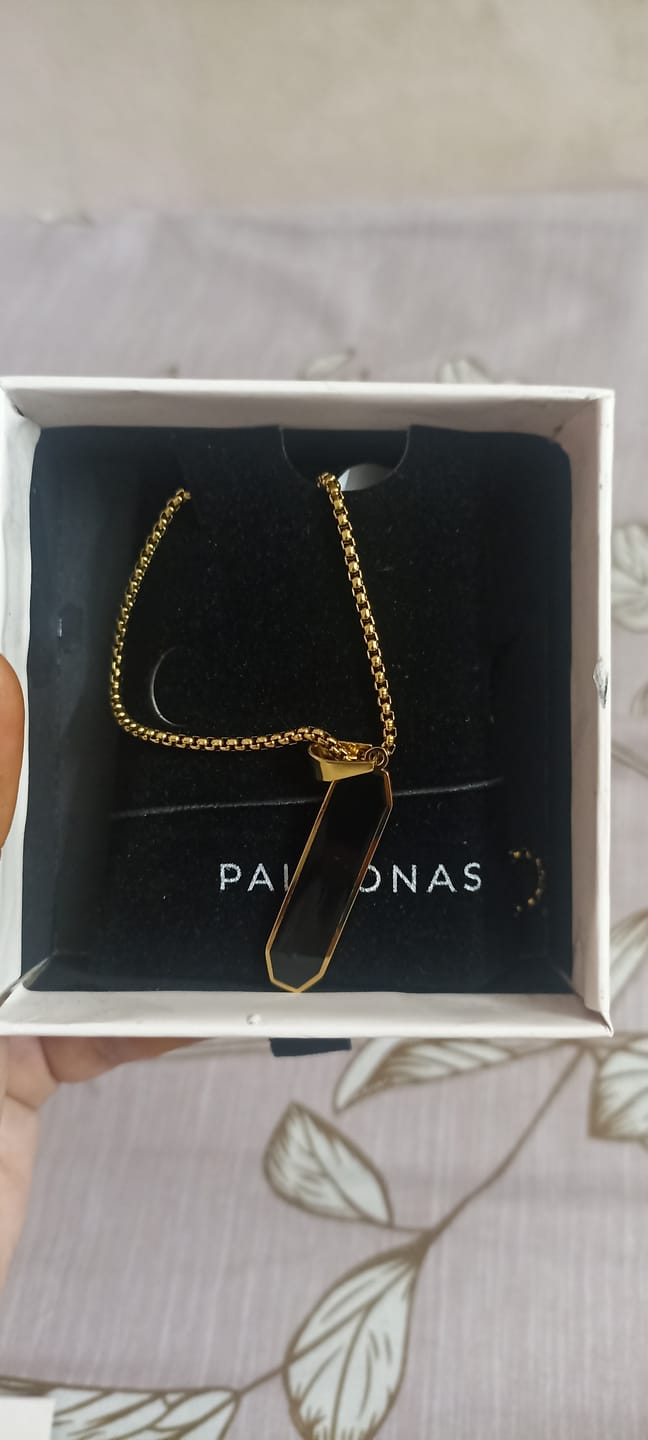 Customer photo review of Midnight Prism Necklace- Gold