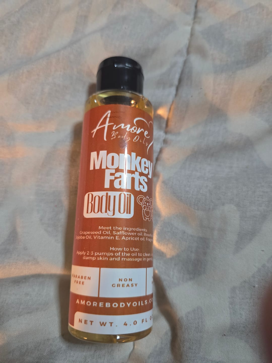 Customer photo review of Monkey Farts - Body Oil - Limited Edition