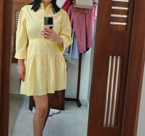 Customer photo review of Toscana Crossover-Front Band-Collar Vestido 723125AMA