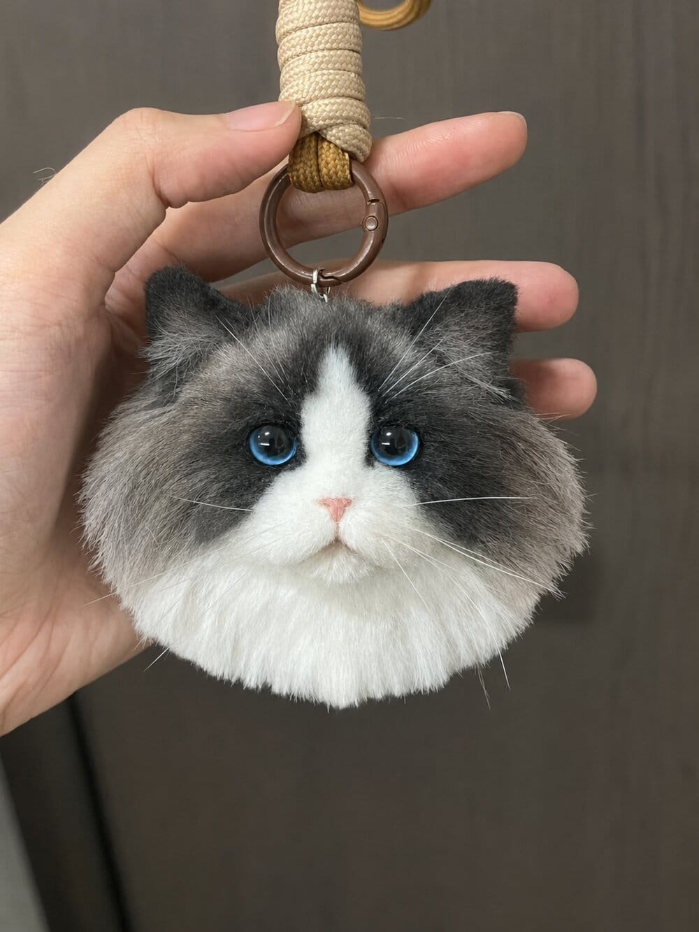 Customer photo review of Custom-made plush pet head pendant
