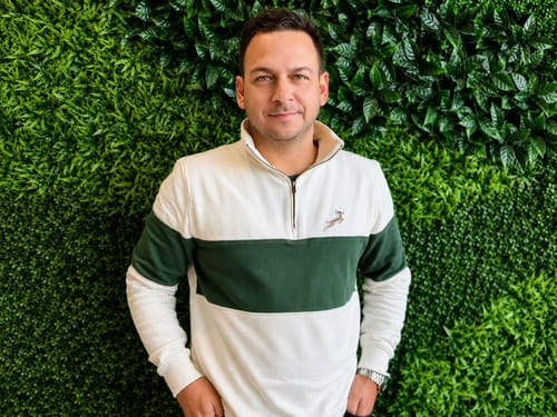 Customer photo review of Springboks Classic Hoop Quarter Zip-Cloud Dancer