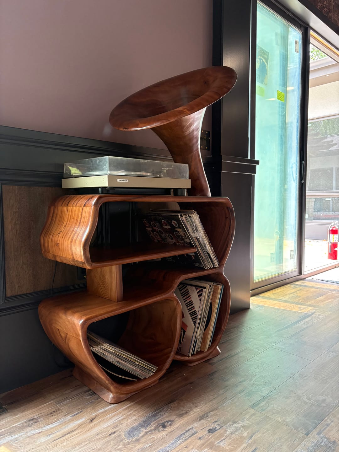 Customer photo review of Mid Century Record Player Stand For Bedroom Decor