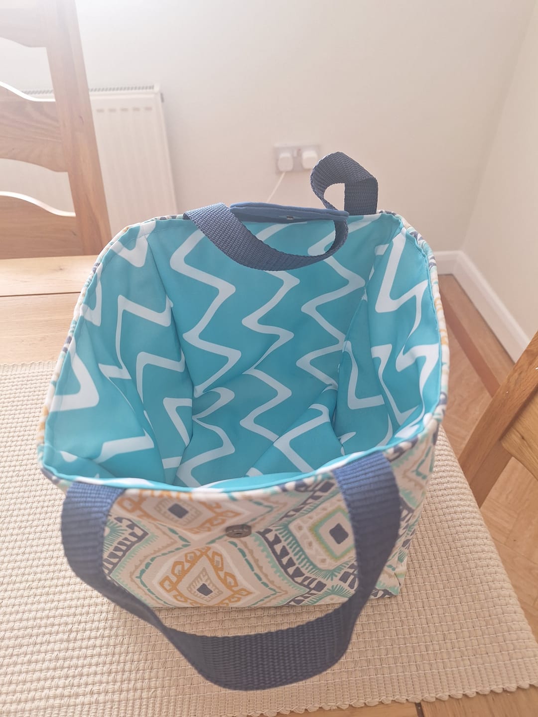 Customer photo review of Chevron Print Water Resistant Fabric
