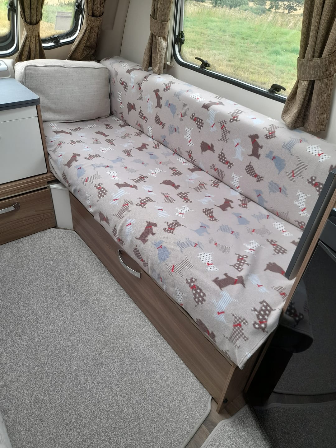 Customer photo review of Scotty Dogs on Beige Anti Pill Polar Fleece Fabric