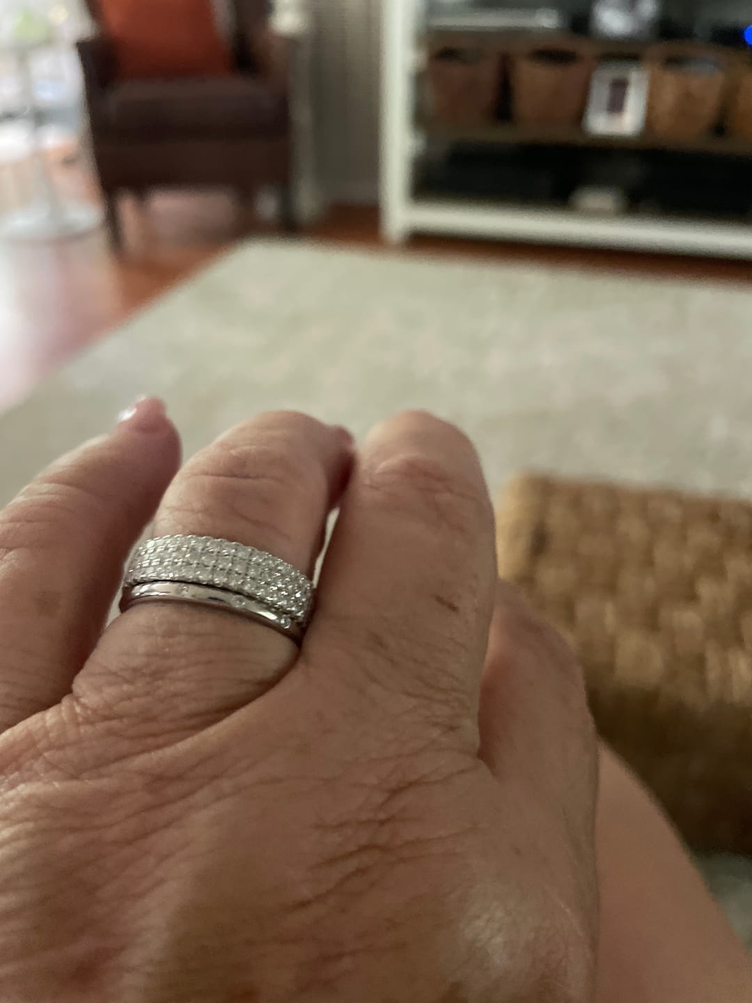 Customer photo review of 5mm Triple Row Moissanite Eternity Ring