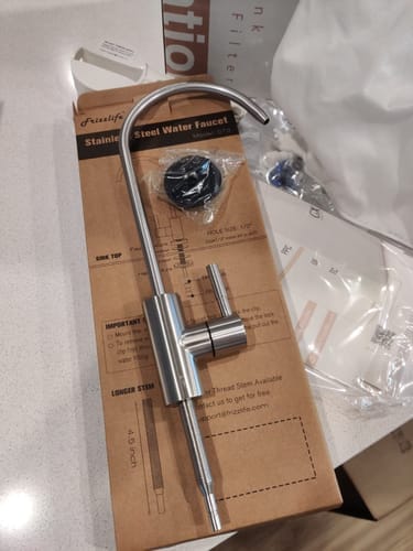 Customer photo review of Frizzlife GX99 0.01 μm Ultrafiltrations-Wasserfiltersystem für unter die Spüle, mit speziellem Wasserhahn aus gebürstetem Nickel