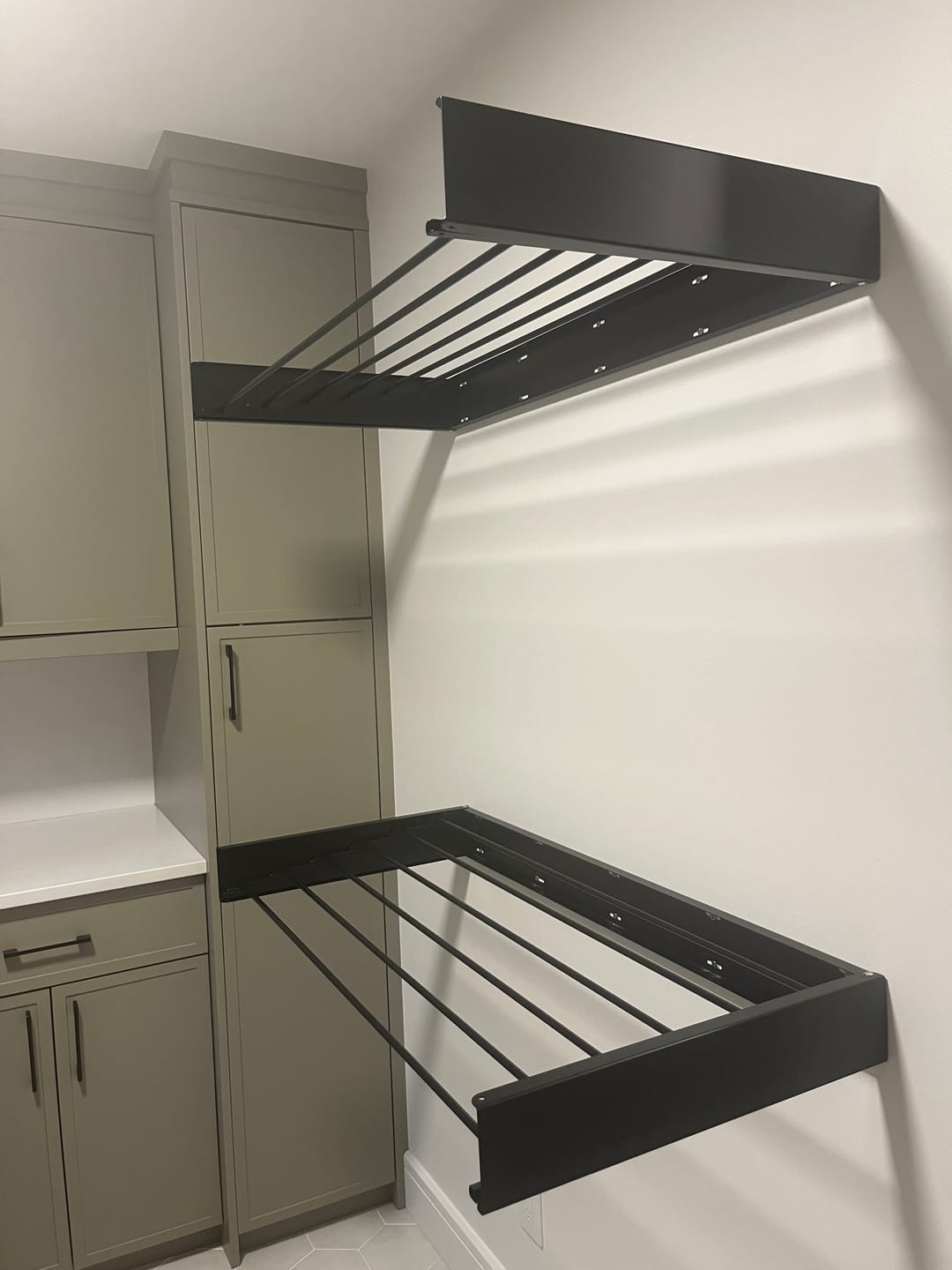 Customer photo review of Wall Mounted Drying Rack - Foldable Indoor and Outdoor Drying Rack