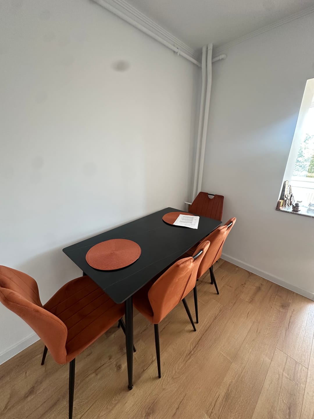Customer photo review of Scaun ARCO, caramiziu/negru, stofa catifelata/metal, 51x43x91 cm