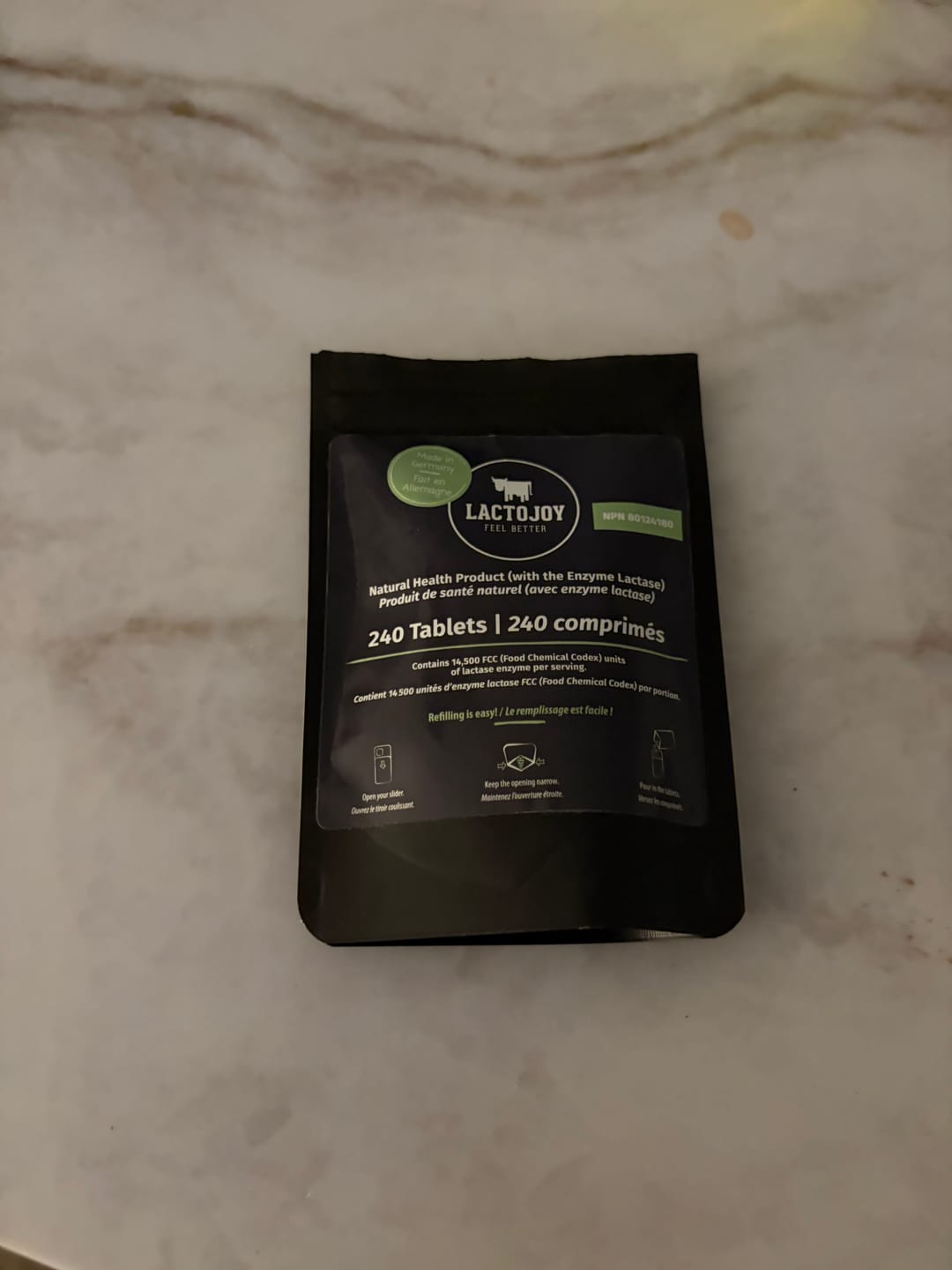 Customer photo review of LactoJoy Lactase Pills - 14.500 FCC - 240 pcs refill bag