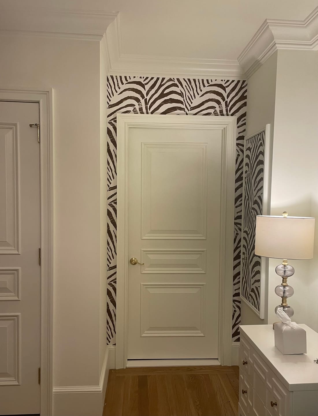 Customer photo review of Zebra Pattern Wallpaper, Brown and White Zebra Skin Wallpaper, Peel and Stick Safari Theme Wall Decor, Removable Abstract Animal Wallpaper