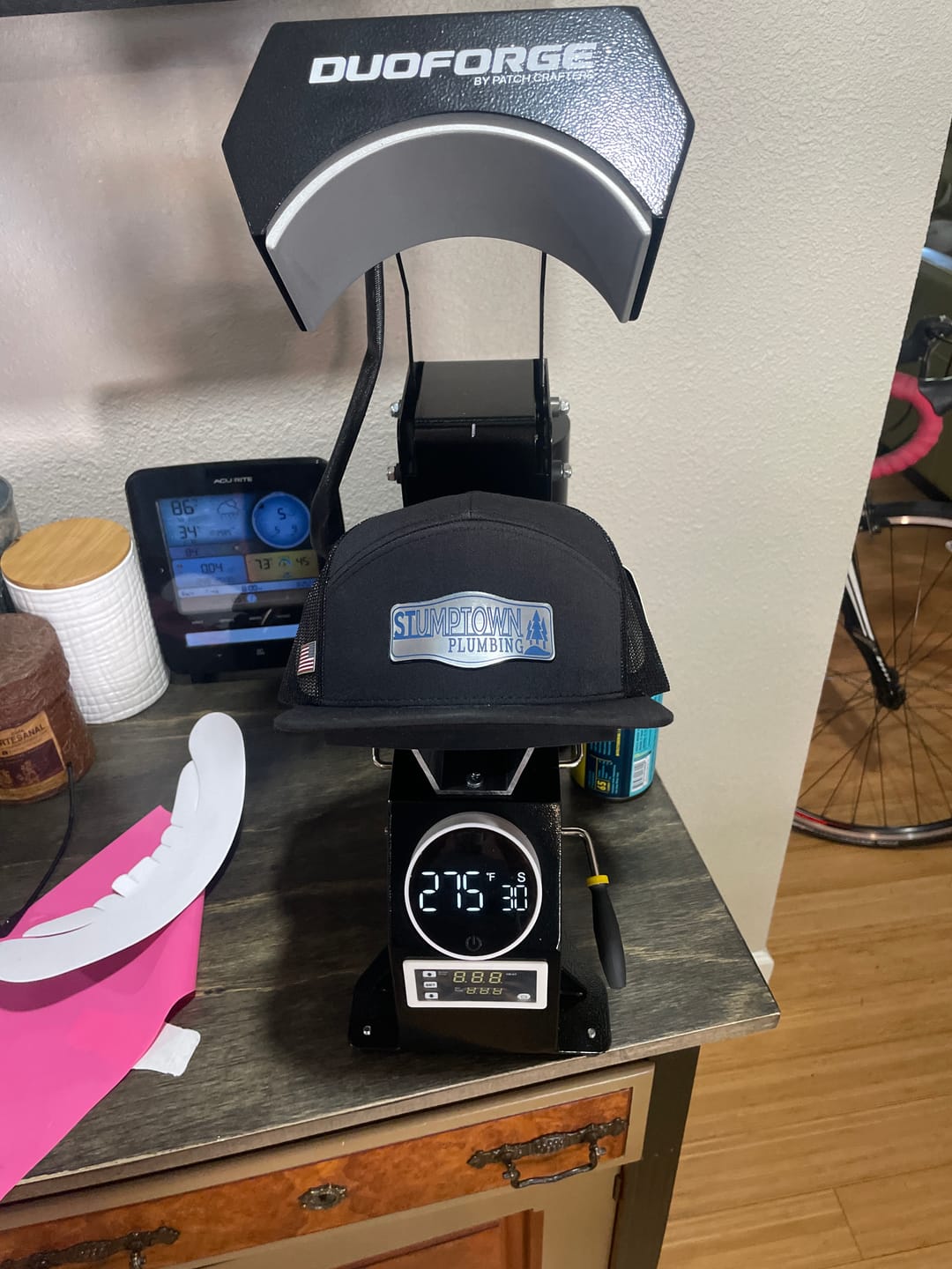 Customer photo review of DuoForge Automatic Dual-Heat platen Cap Heat Press