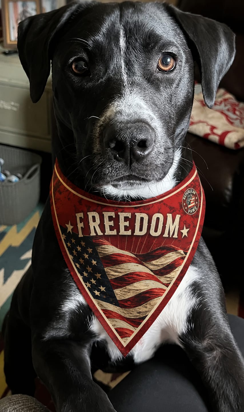 Customer photo review of Freedom Collection Dog Bandanas