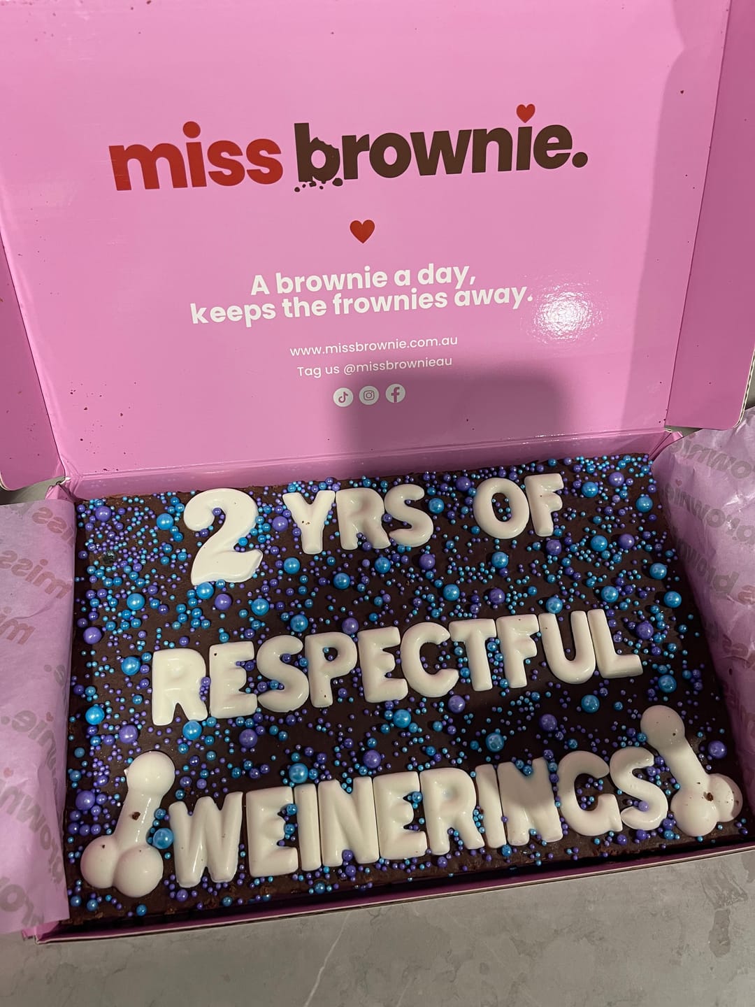 Customer photo review of D!ck Brownie · Large