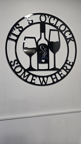Customer photo review of It's 5 Somewhere Wall Art