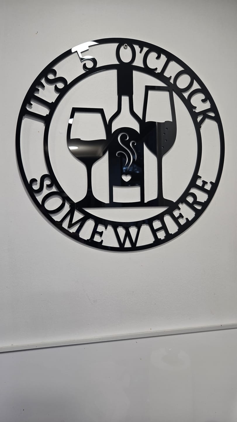 Customer photo review of It's 5 Somewhere Wall Art