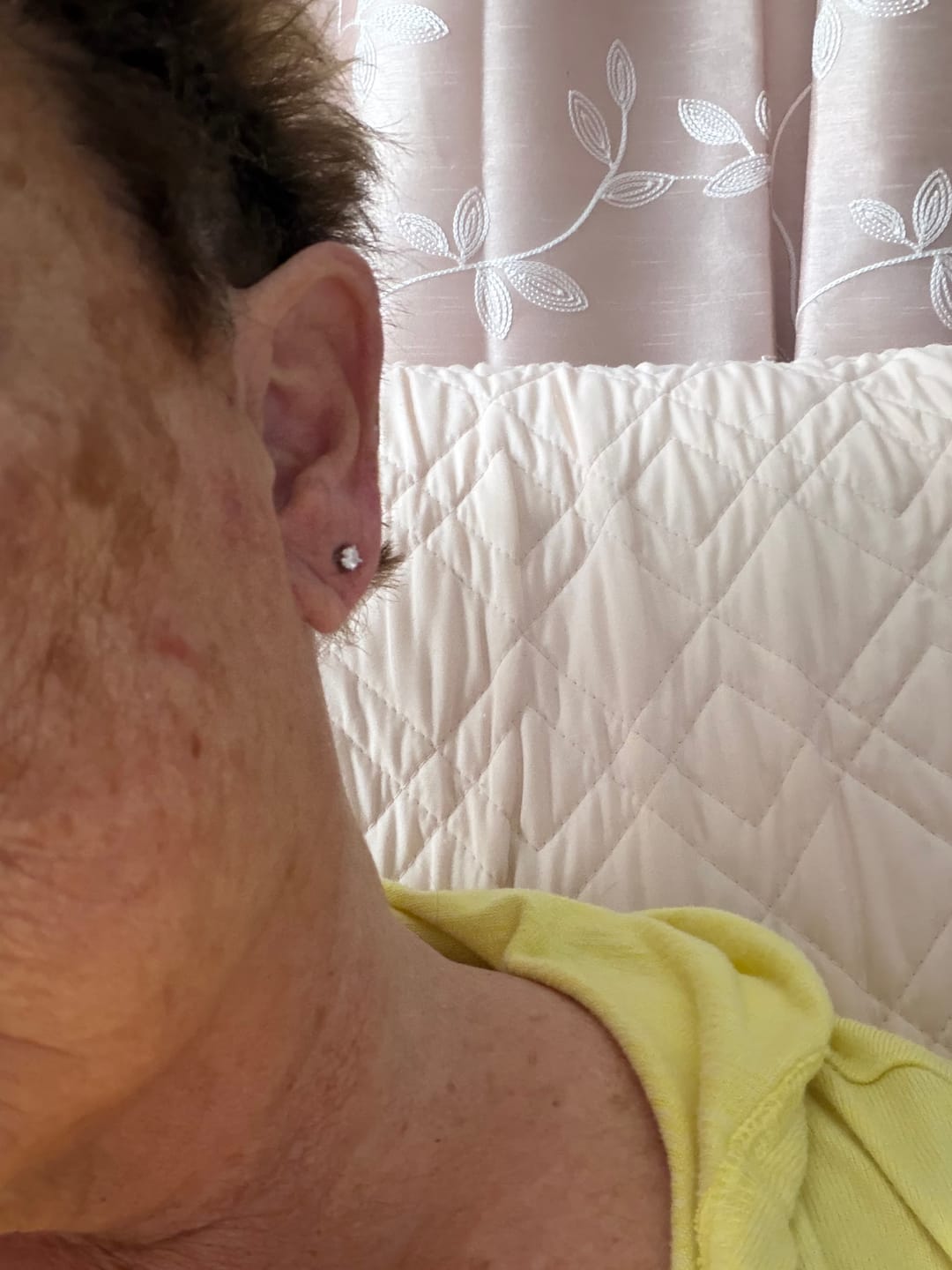 Customer photo review of Round Moissanite Stud Earrings
