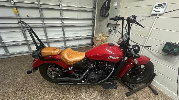 Customer photo review of Iron Born Blade 25" Indian Scout Sixty Sissy Bar with Foldable Luggage Rack Matte Black