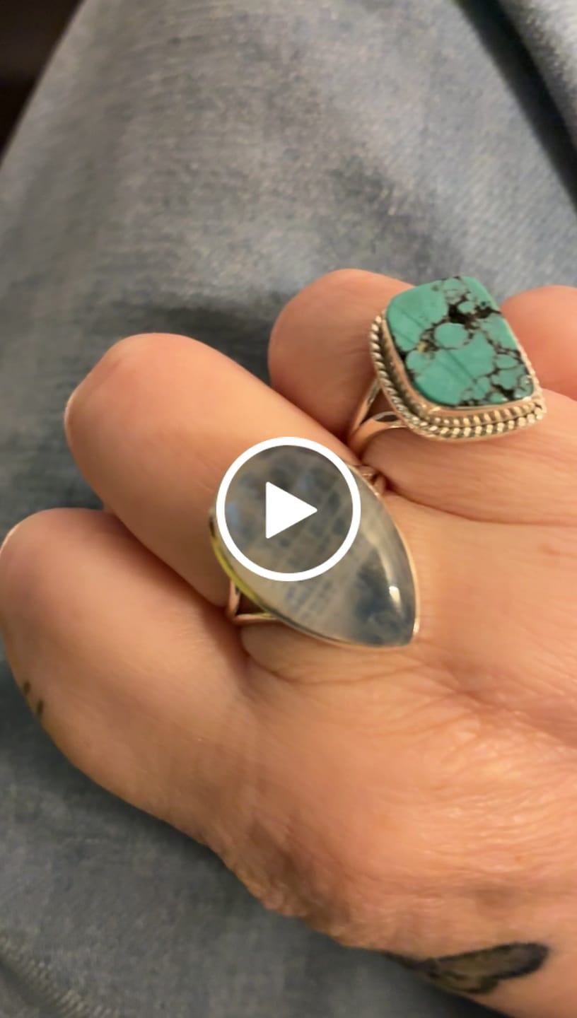 Customer video review of Sterling Silver Teardrop Large Moonstone Ring