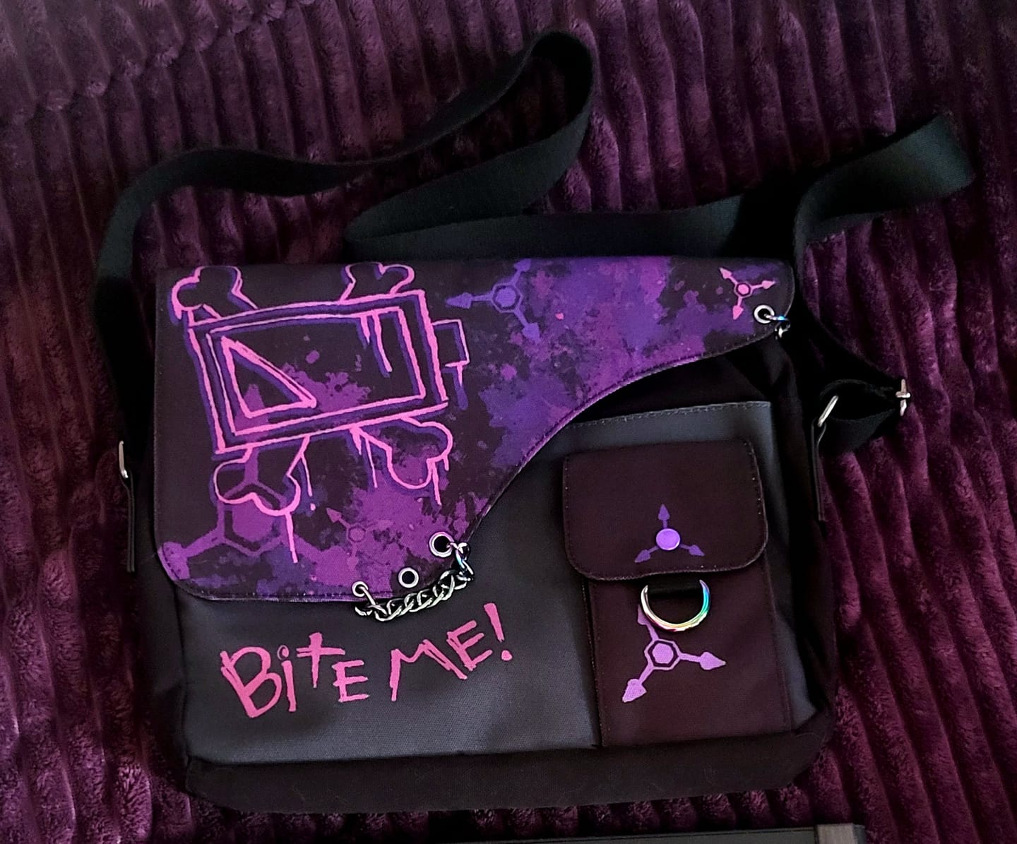 Customer photo review of Murder Drones Laptop Bag