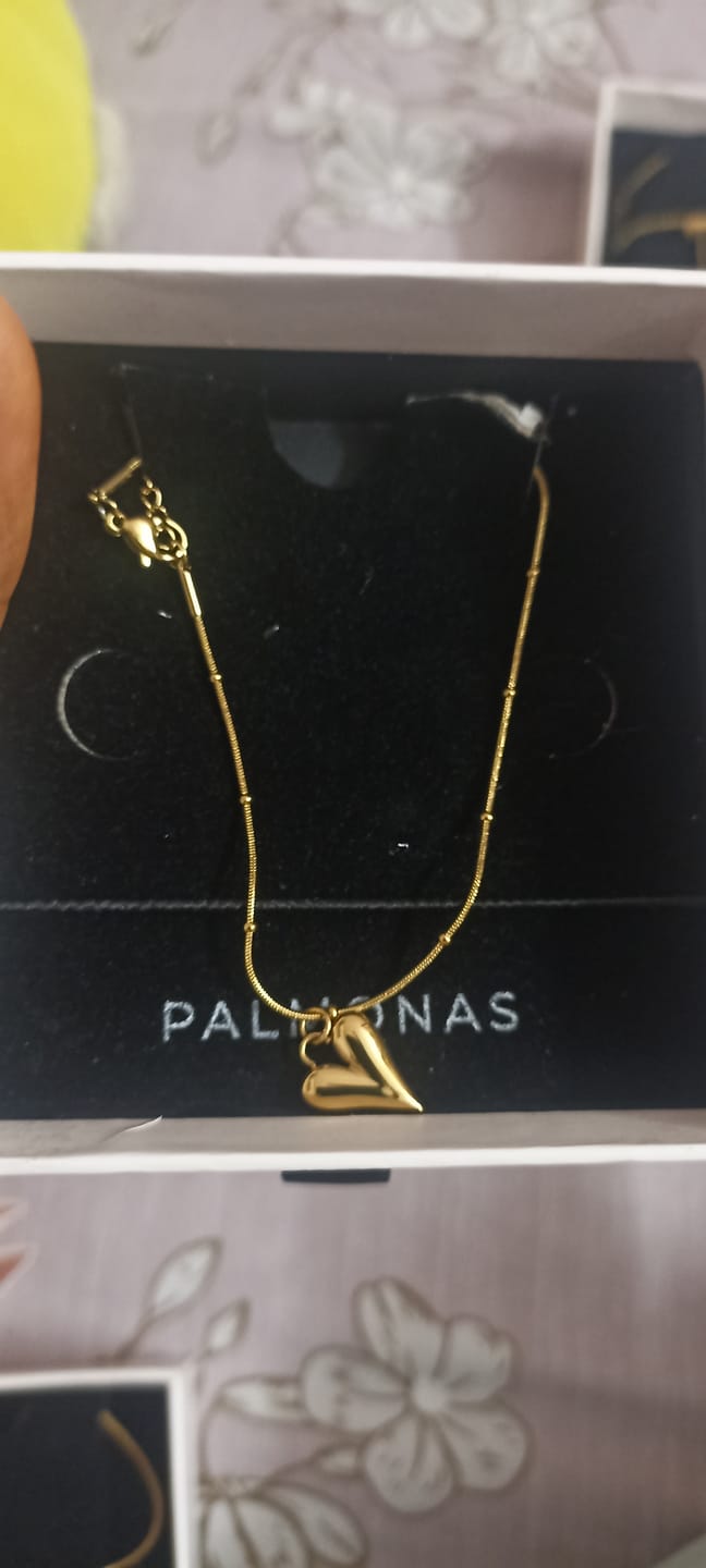 Customer photo review of Heart Ball Chain Pendant Necklace